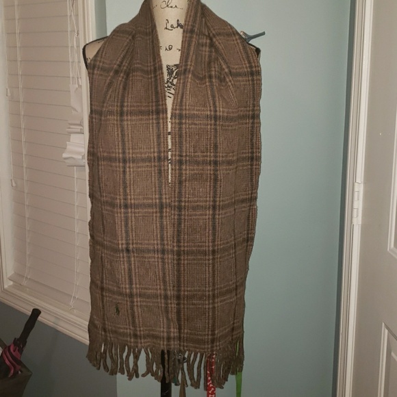 New Polo Ralph L Men's Lambswool Neck Scarf Wrap - Picture 5 of 8